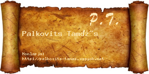 Palkovits Tamás névjegykártya